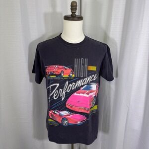 VTG 90s SSI High Performance T-Shirt Large Ferrari Corvette Lambo Single Stitch